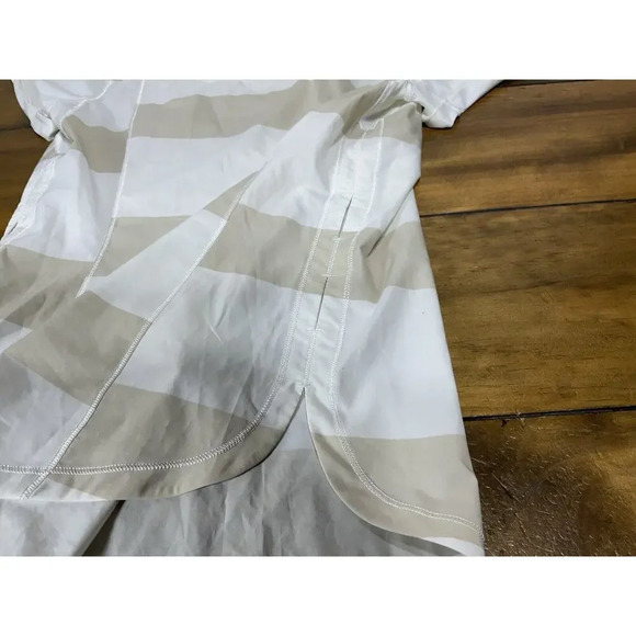 Lululemon Lightened Up Short Sleeve Stroll Stripe Cashew White T-Shirt Size 6 - Picture 9 of 11